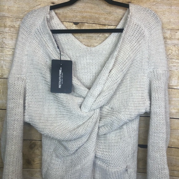 prettylittlething stone twist back jumper dress - Picture 4 of 4